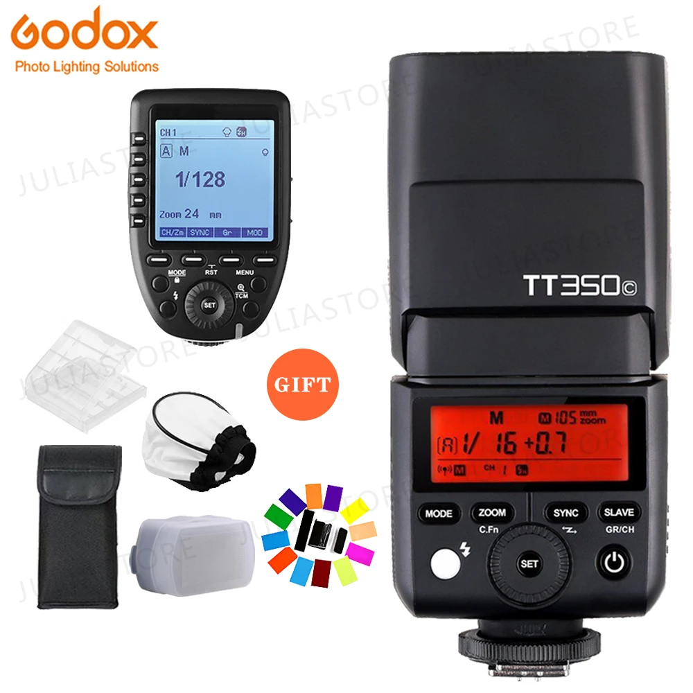 

Godox TT350C GN36 2.4G TTL HSS Mini Flash Speedlite + Xpro-C Trigger Transmitter for Canon 5D 6D 7D 1D 850D 800D 1500D 3000D