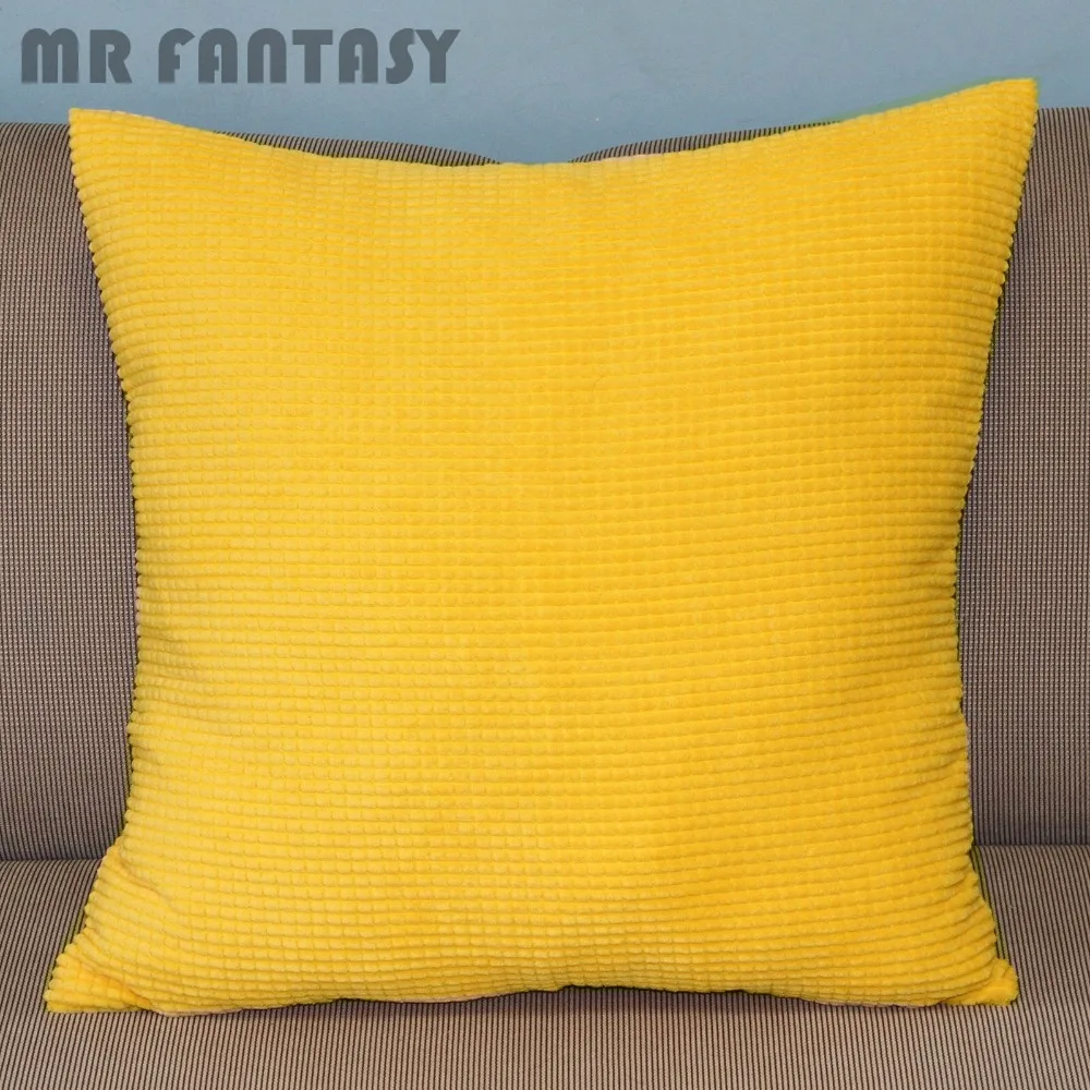 

Corduroy Corn kernels Pillow Case Home Office Sofa Soft Decor Cushion Cover 43cm*43cm 17" Yellow High Quality Wholesale PT164