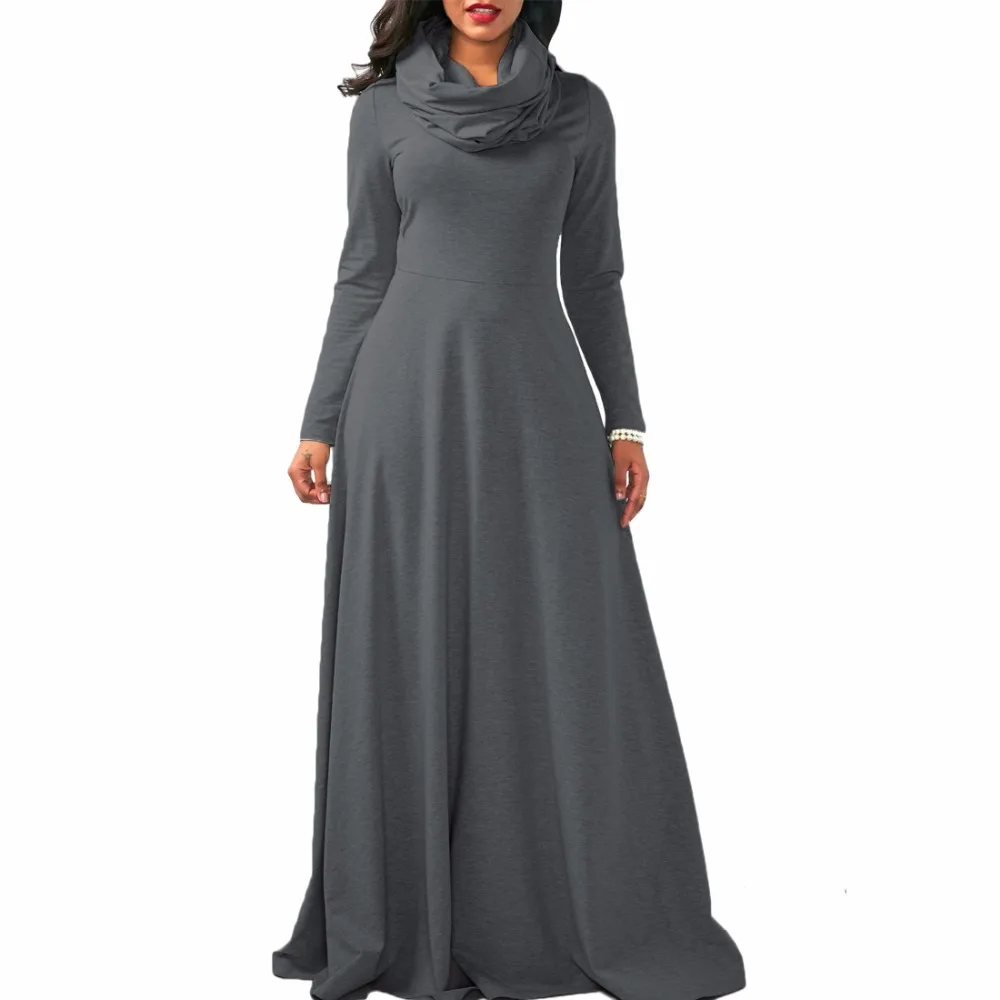 Autumn Maxi Long Hoodie Dress For Women Female Swing Party Dress Long