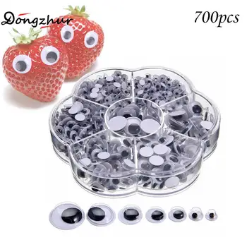 Dongzhur 700PCS 4-12mm Wiggly Wobbly Googly Eyes