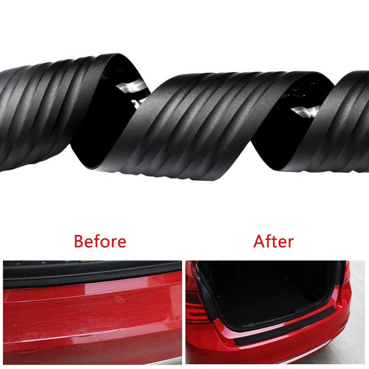 

Universal 104cm Car Trunk Door Sill Plate Protector Rear Bumper Guard Rubber Mouldings Pad Trim Cover Strip Car Styling