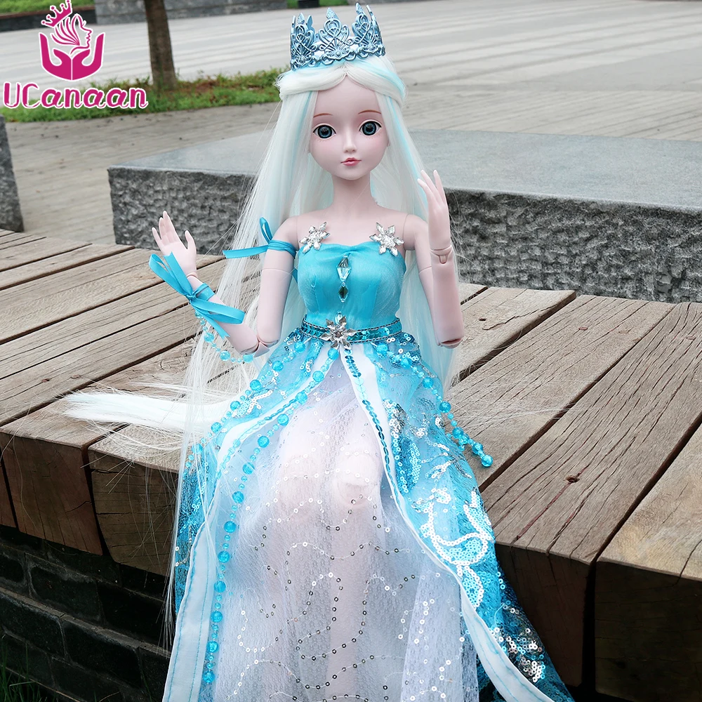 

Ucanaan 1/3 Large BJD SD Doll Ice Princess With BJD Clothes Wig Shose Makeup 19 Ball Joints Moveable Cosplay DIY Dolls Kids Toys