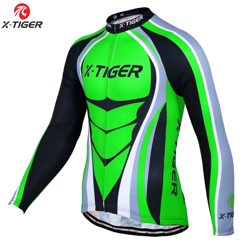X Tiger Pro зимняя флисовая велосипедная Джерси с длинным рукавом MTB одежда