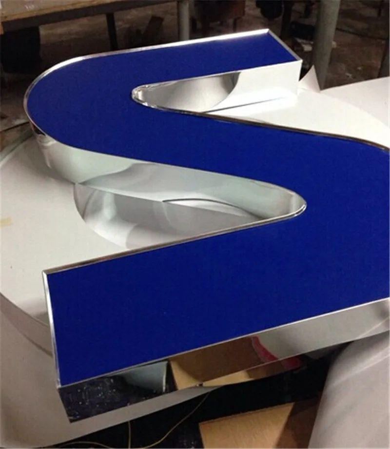 

110mm Mirror Silver Channelume Led Sign Letters Aluminium Channel Letter Signs Coil Trim Cap 3D Luminous Letters Material