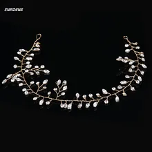 Ручная работа Серебряная/Золотая свадебная цепочка для волос Хрустальная Свадебная повязка на голову аксессуары SQ0264