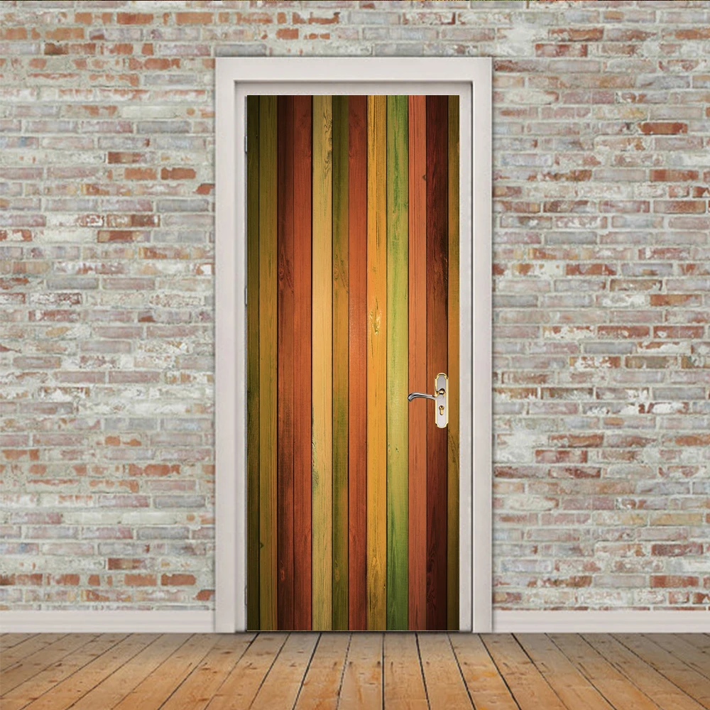 Manufacturer supply Color wood board 3D stereoscopic door paste waterproof Annual painting door