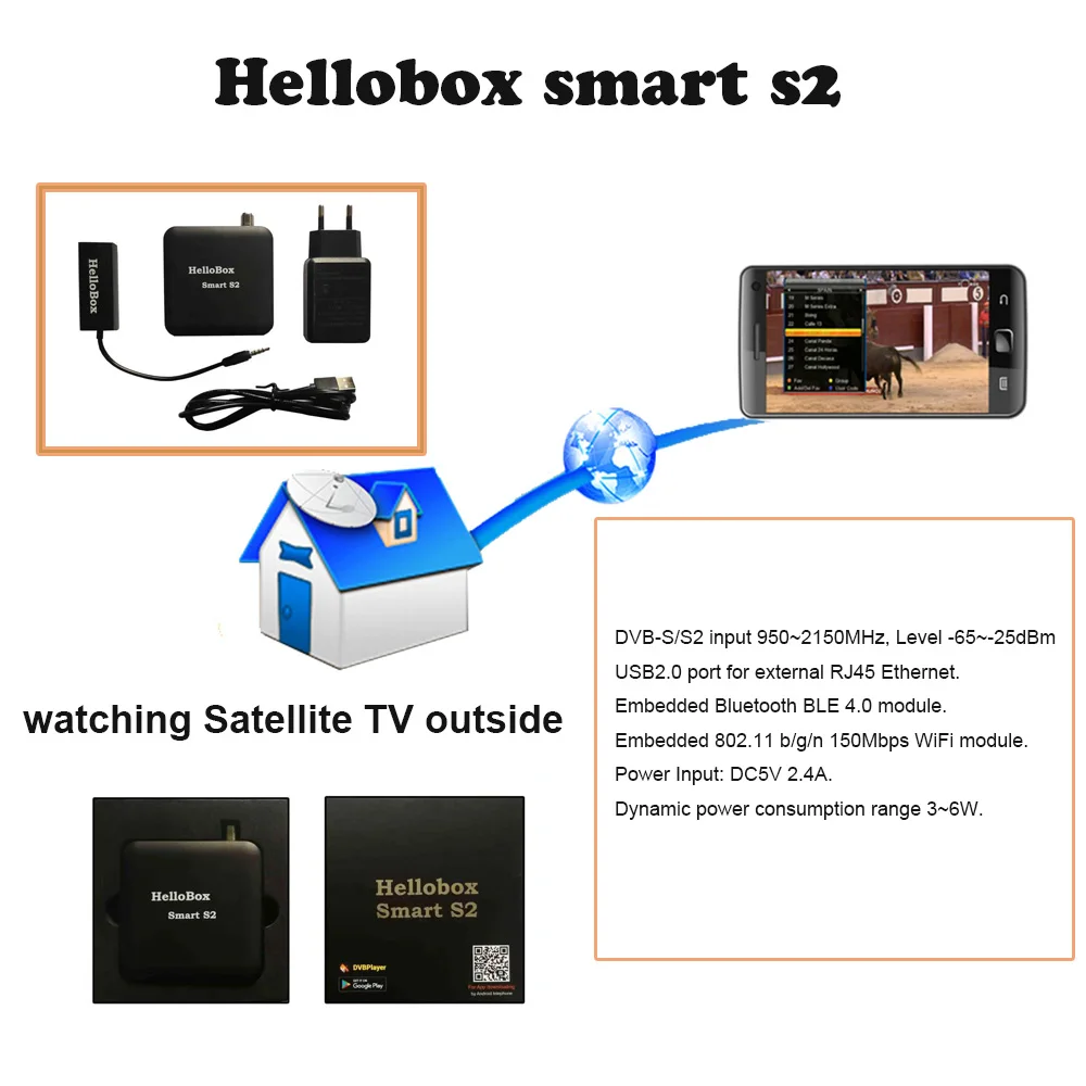 Hellobox Smart S2 ТВ приемник играть на мобильном телефоне спутниковый искатель поддержка ТВ Играть Hellobox B1 Finder обновленная версия