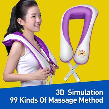 

Electrical Shiatsu Cervical Vertebra Therapy Body Shoulder Massager Acupuncture Relief Muscle Fatigue U Shape Machine purpleC757