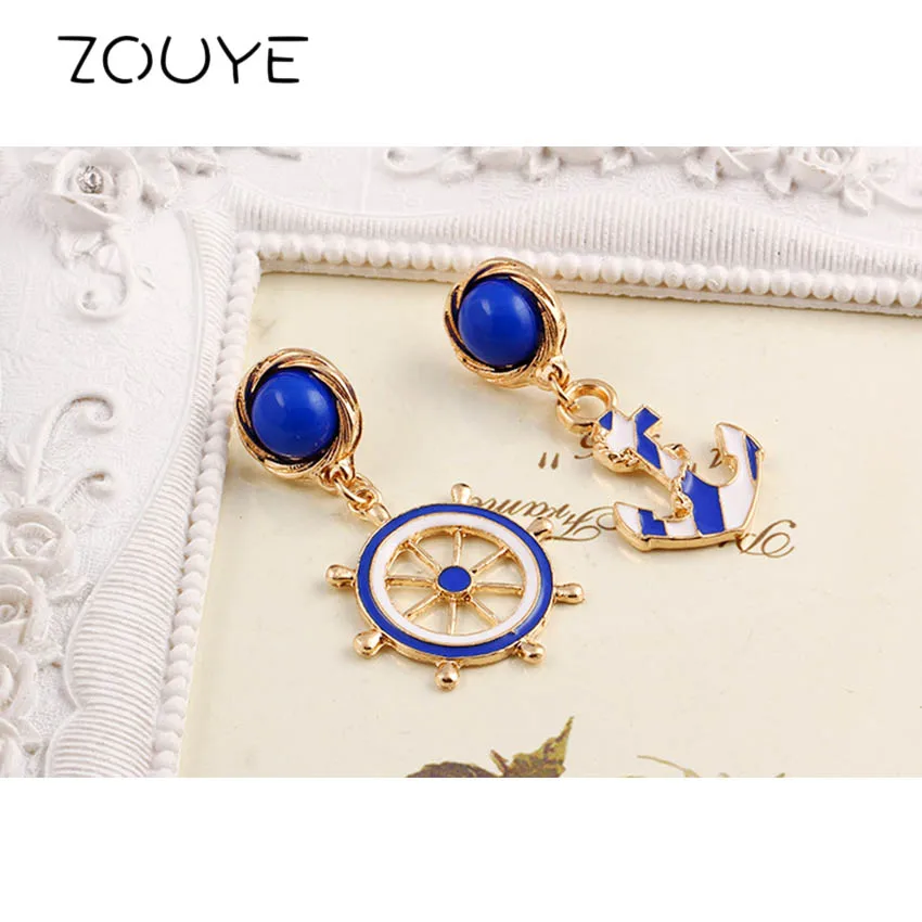 

ZOUYE Rudder Anchor Eardrop Fairy Lovely Cute Romantic Shine Blink Earrings Fashion Jewelry Earrings