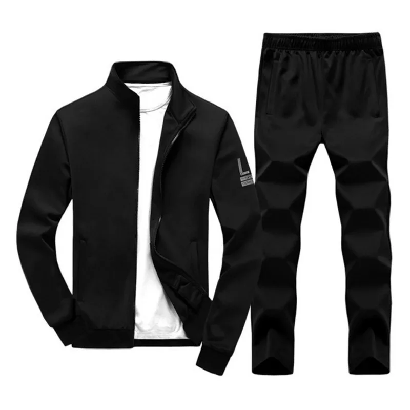 6 Мужская спортивная одежда кардиган Sudaderas Para Hombre повседневные мужские свитшоты наборы модная мужская толстовка на молнии со штанами однотонная Толстовка - Цвет: 6