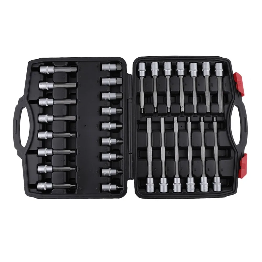 

30pcs/set Multifunctional 1/2 Inch Socket Set Hexagon Socket Nut For Allen Head Screws Auto Cars Repairing Tool Kit