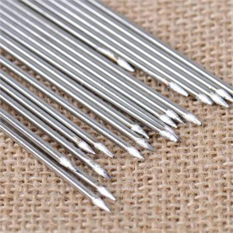 50Pcs BBQ Stainless Steel Long Skewers 35cm Barbecue Kebab Sticks Needle Round Roast Meat For Kitchen Outdoor Picnic Used