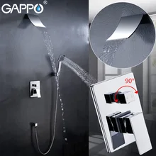 GAPPO ванная комната в стене смеситель для душа комплект из латуни латунь душ Смеситель кран Хром Водопад Ванна Душ Набор сантехники