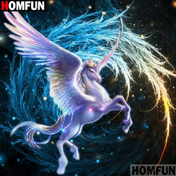 

HOMFUN Full Square/Round Drill 5D DIY Diamond Painting "Horse scenery" Embroidery Cross Stitch 5D Home Decor Gift A17793