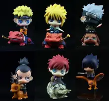 Anime Naruto 6PCS/SET Shippuden The Last Gaara Naruto Sasuke Minato Zara Kakashi PVC Action Figures Collectible Model Toys