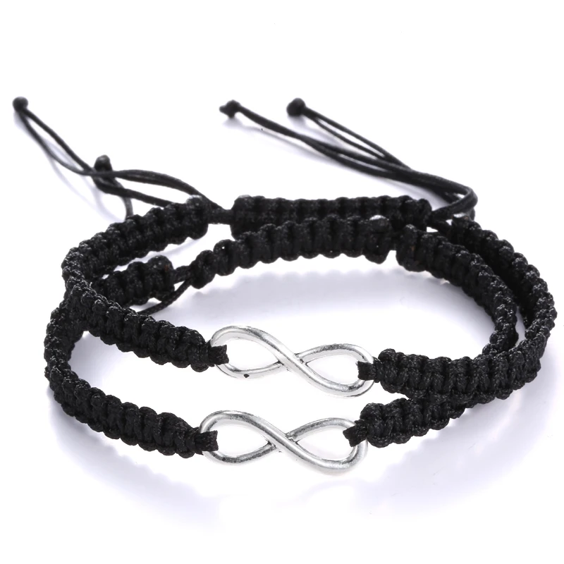 2pcs/pair Handmade Rope Chain Bracelet Fashion Jewelry For women men wristbands Bangle mix colors Adjustable Couple Bracelet