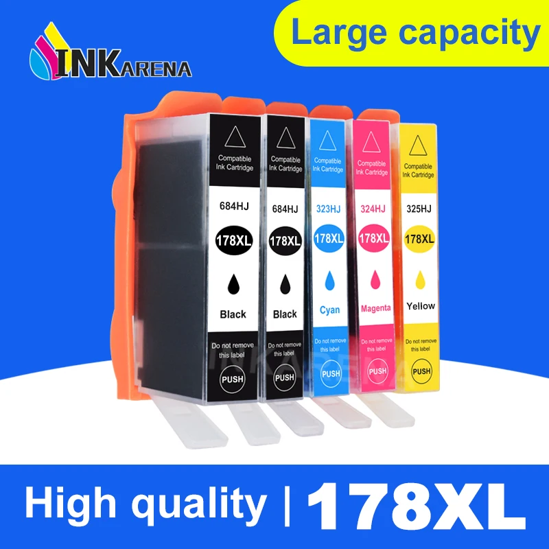 Картридж чернильный совместимый с HP 178 XL 5 цветов для Photosmart C6380 C6300 C5300 C5383 C5380 C6383 D5460