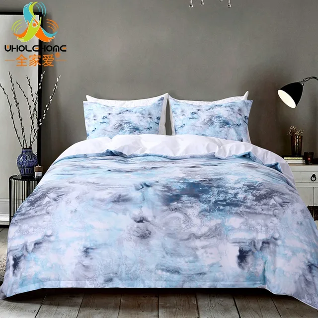Blue Marble Duvet Cover Set High Quality Printing Bed Linens 2 3pcs Queen King Bedding Sets With Pillowcases Home Bed Cover Blue Marble Duvet Cover Set High Quality Printing Bed Linens 2 3pcs Queen King Bedding Sets With Pillowcases Home Bed Cover