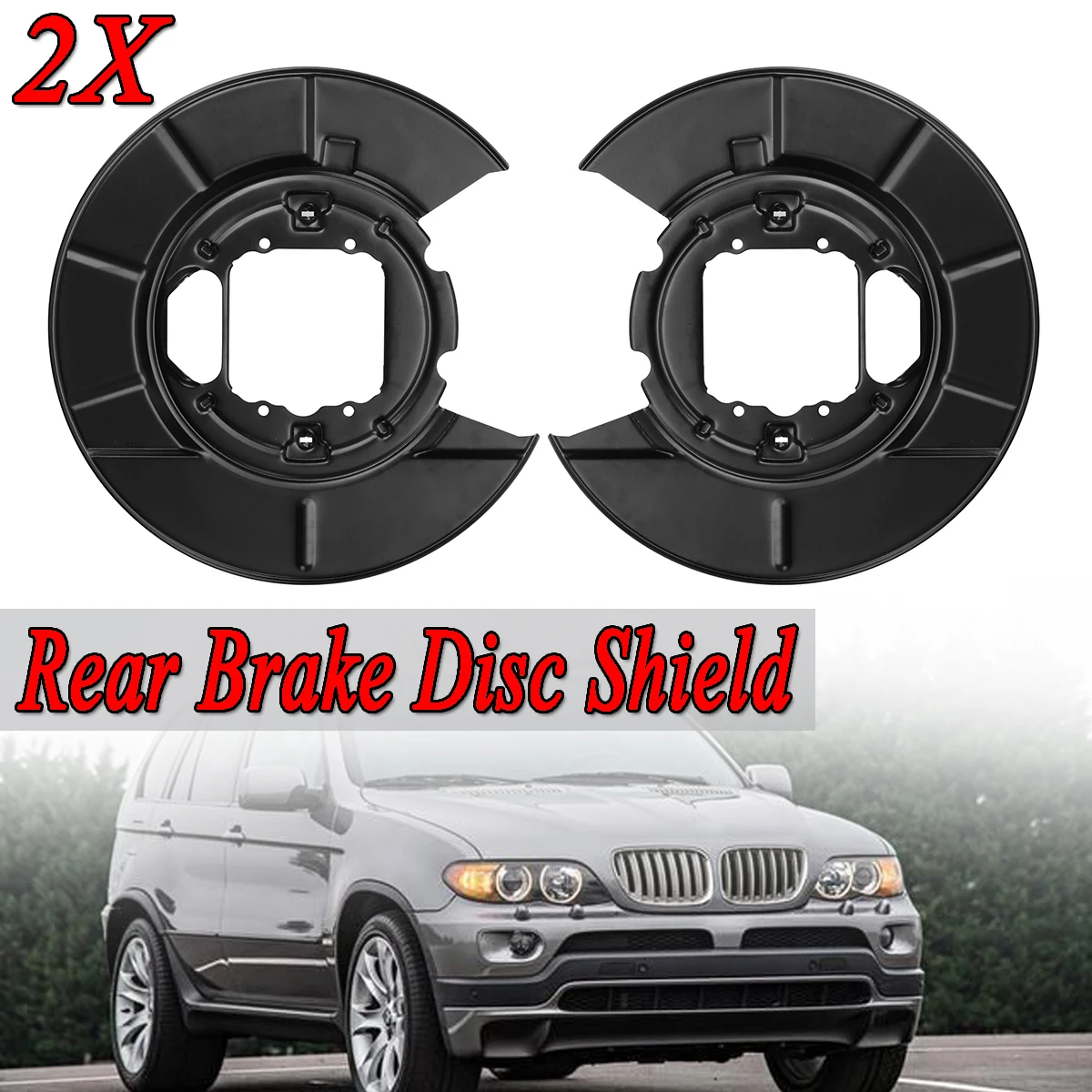 

2Pcs New Rear Brake Disc Shield Shell For BMW X5 E53 2000-2006 Black Brake Caliper & Brake Slave A1080