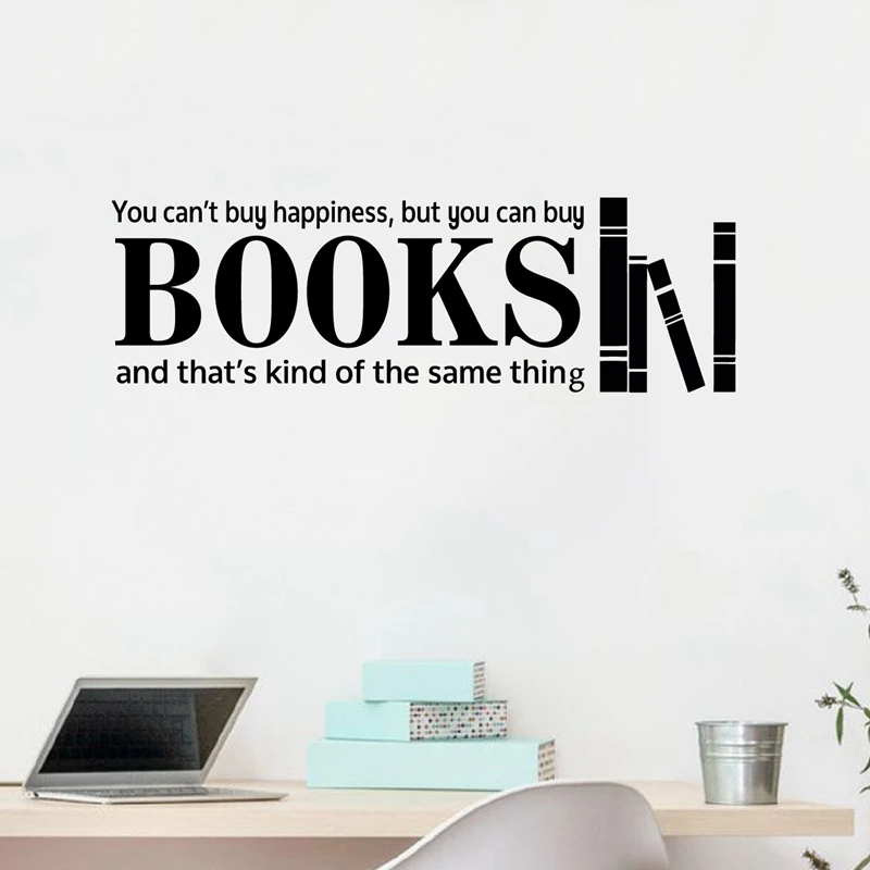 You Can Buy Books Happiness Library Classroom Vinyl Sticker Wall Decor