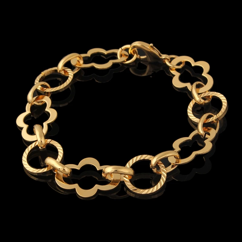 

New Trendy gold color Women/Men Fashion Jewelry Wholesale Unique 1 CM Thick Chain Strand Bracelet
