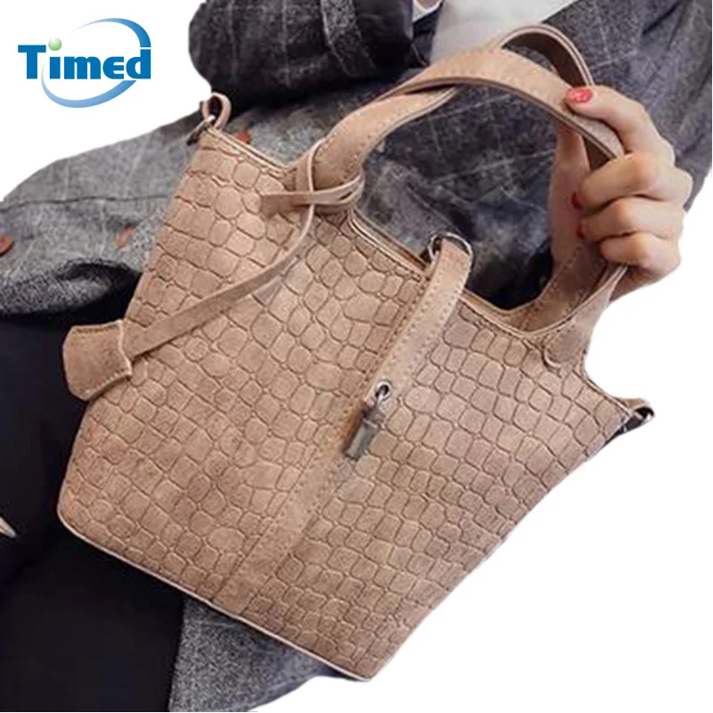 

2017 Vintage Lady Quality PU Leather Bucket Bag Women's Serpentine Handbag Crossbody Small Shoulder Composite Bags With Lock