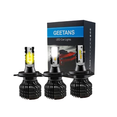 GEETANS H7 H4 светодиодный H11 9005 9006 Автомобильный светодиодный S светильник, головной светильник, передняя лампа 9000лм 80 Вт, двойной цвет в одном, автомобильный внешний головной светильник s - Испускаемый цвет: 3000k 6000k