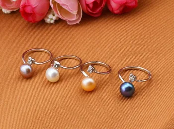 

FREE SIZE MIX COLOR ADJUSTABLE Fashion Freshwater Pearl Ring Jewelry Designer's Finger Ring Nice Gift for Bride/Bridal Jewelry