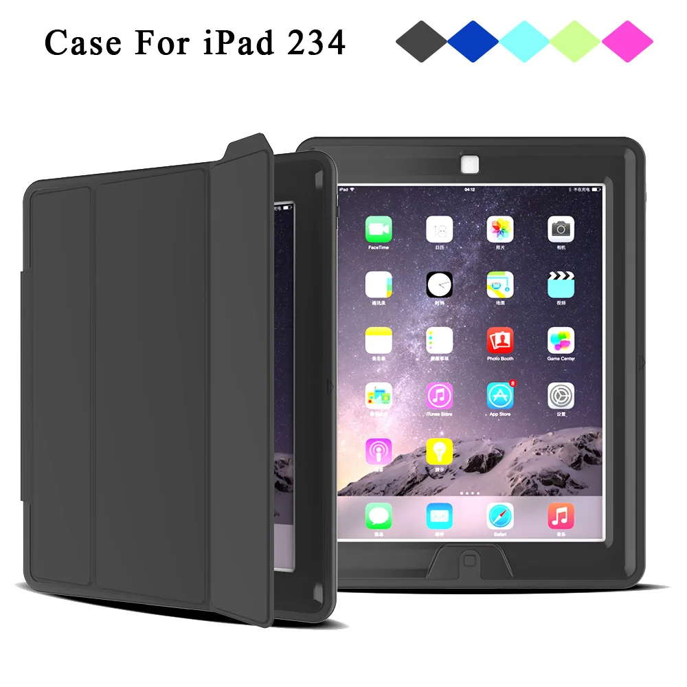 Redlai чехол для iPad 234 противоударный полной защиты Магнитная подкладка Smart Cover Apple