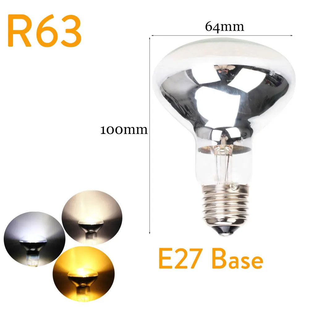 10 шт./лот E27 светодиодный лампы накаливания R50 R63 R80 3/4/5 Вт E14 светильник Edison светодиодный Замена лампы накаливания, 30 Вт, 40 Вт, 50 Вт, ручная сборка 220V - Испускаемый цвет: E27 R63 4W 220V