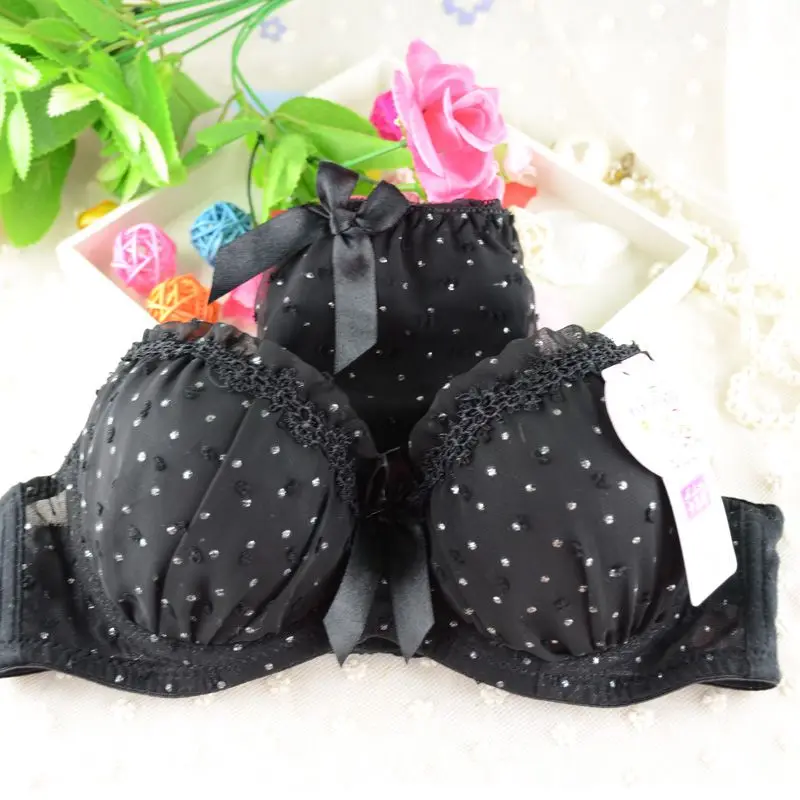 

Sexy Lingerie Elegant 3/4 Cup Bra Panty Dot Lace Women Underwear Set Bra Push Up Bra Set