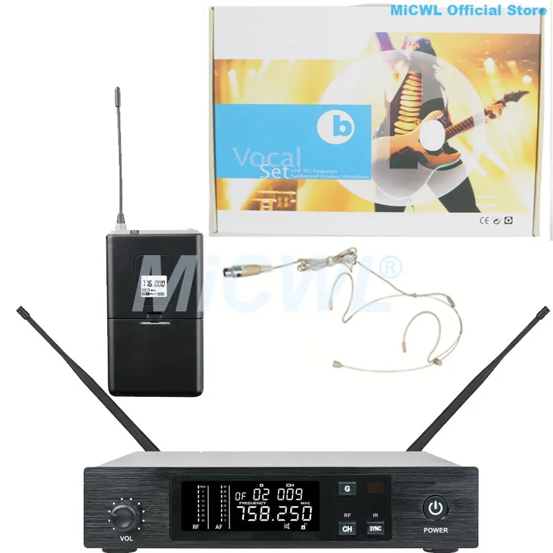 SKM-9100 Беспроводная портативная гарнитура петличный инструмент микрофонная система Sennheise SKM 9000 QLX - Цвет: Beige Headset
