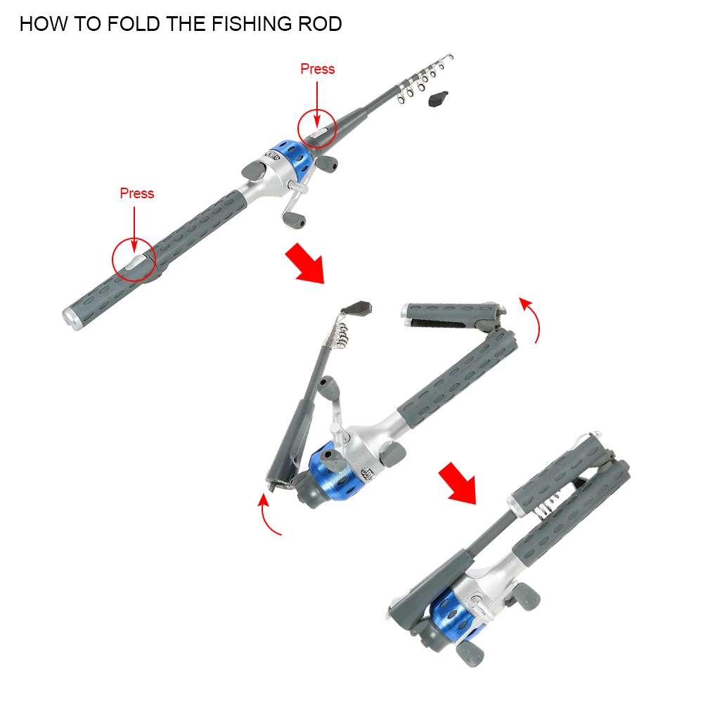 151 см мини складная удочка Катушка комбо с Блесен линии Карп складная телескопическая поединки Удочка приманки подарок