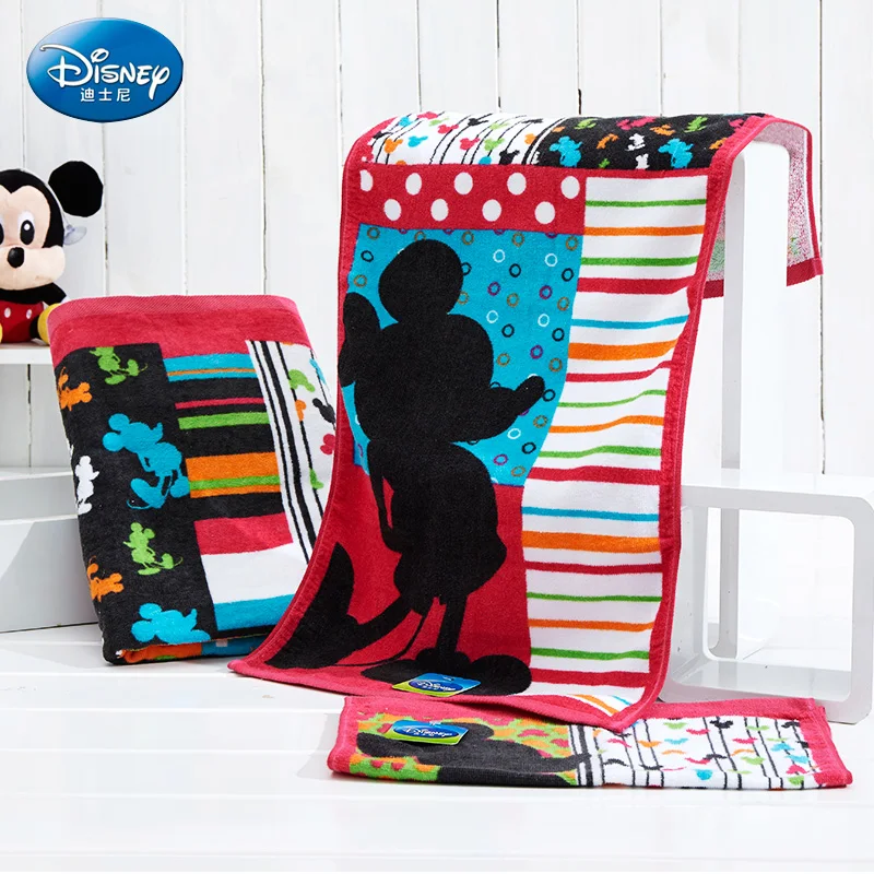 

Disney 35*70CM Mickey Cartoon Wash Towel Boy Girl Gauze Children Towel Cotton Ice Romance Wash Towel