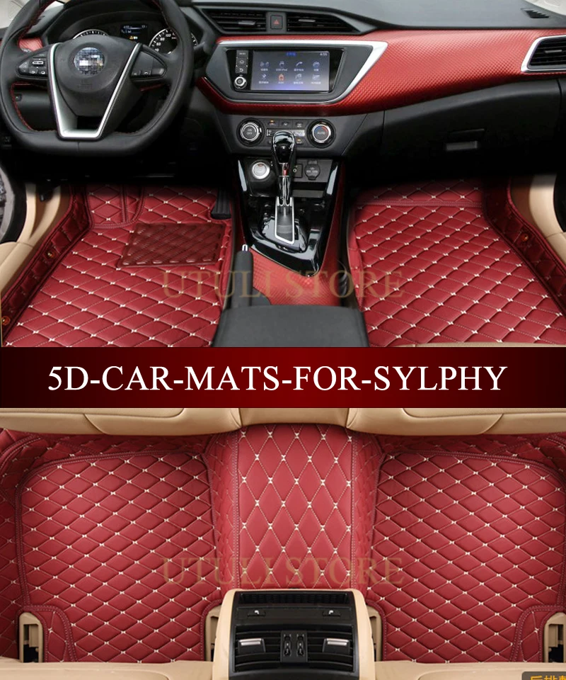 Leather Car floor mat carpet for Nissan Sylphy Almera Armada Altima