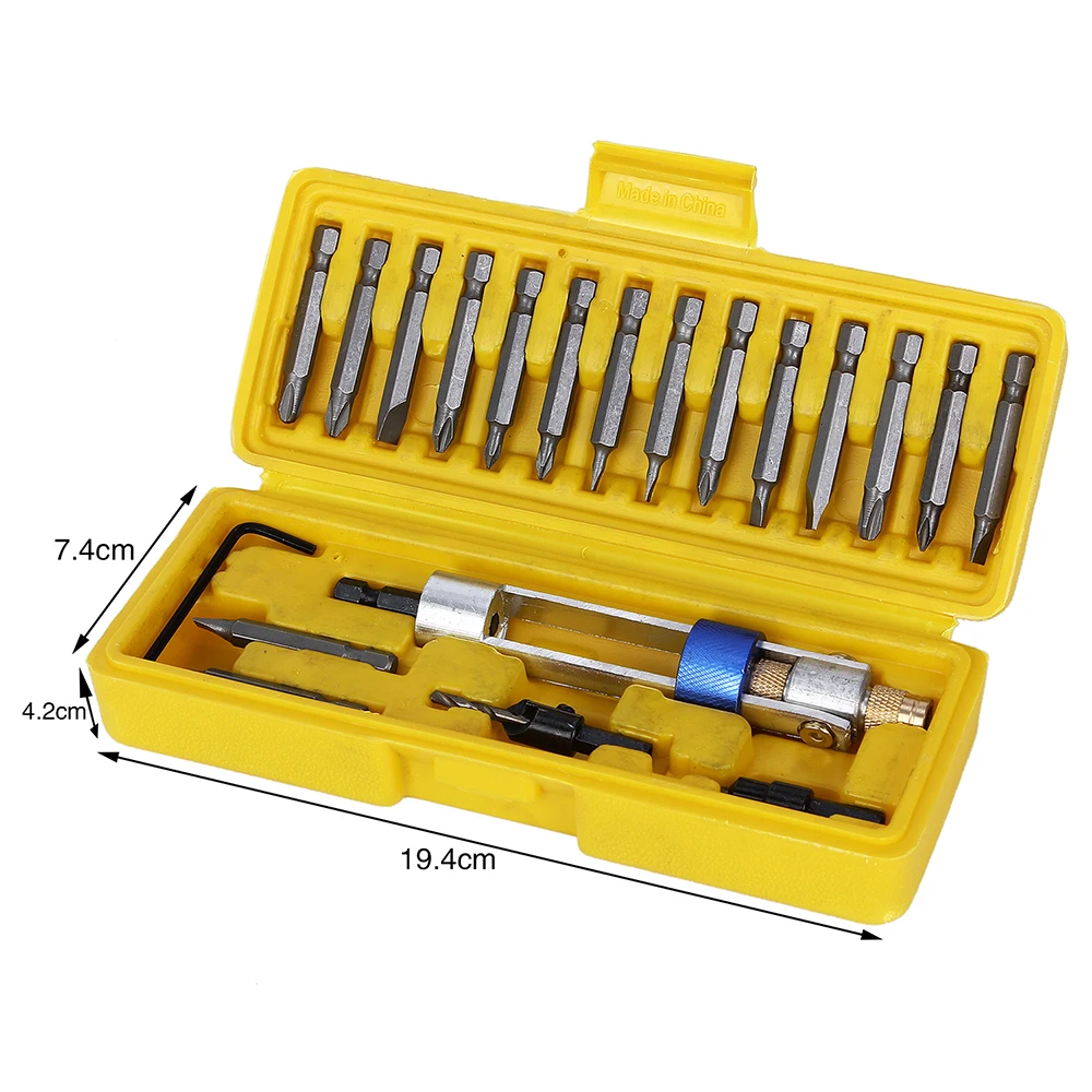 

Hakkin 20 in 1 Drill Driver Screwdriver Set Revolving Head with Mangnetic Drill Bits Repair Tool Kits With Portable Box