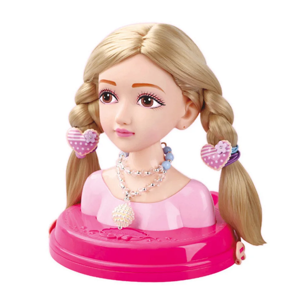 

Half Body Makeup Hairstyle Doll Cosmetic Head Pretend Play Toys Girls Makeup Training girl birthday gift DIY kit with color box