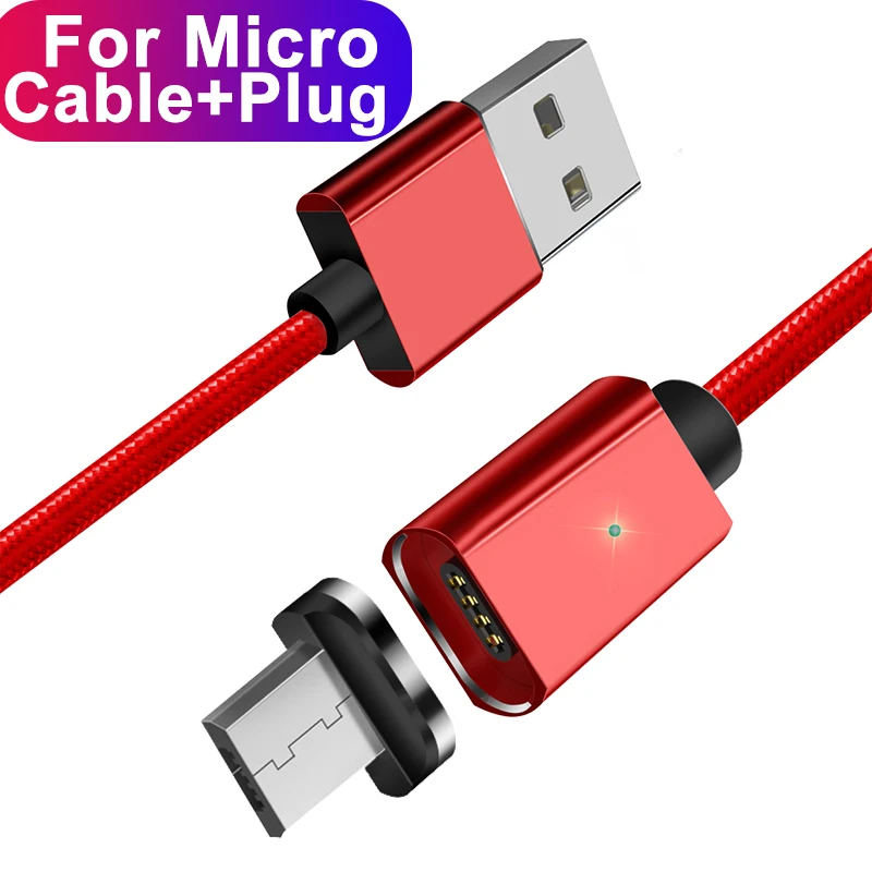 Магнитный usb-кабель Essager для iPhone X 11 Pro Max Xiaomi mi9 9 t, магнитный кабель Micro USB type C для зарядки и передачи данных, зарядное устройство для мобильного телефона - Цвет: Red Micro Cable