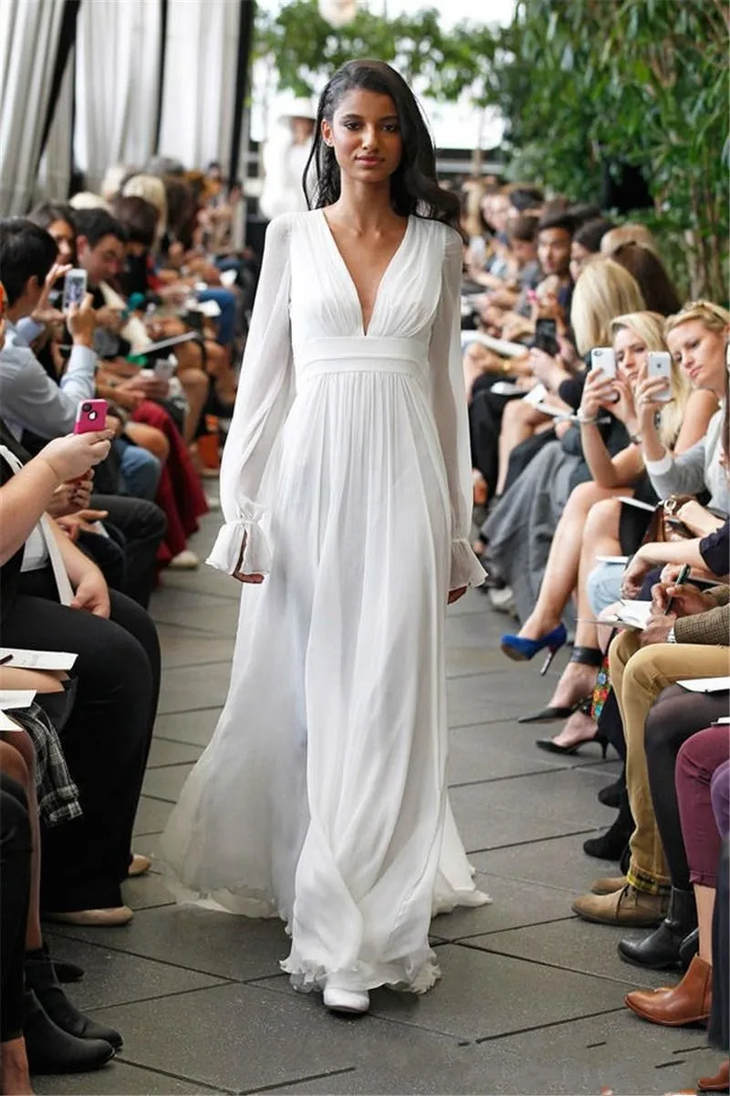 Long-Sleeves-Backless-Hippie-Wedding-Dress-2017-A-Line-V-Neck-Long-Chiffon-Summer-Beach-Boho