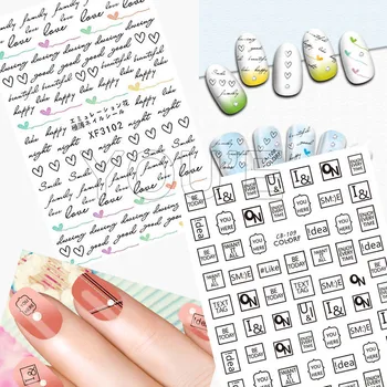 

Beautiful Nail Stickers for Nail Art Back Glue Text Tag Sticker Decal Manicure Design Sport Good Nail Art Decoration Stickers