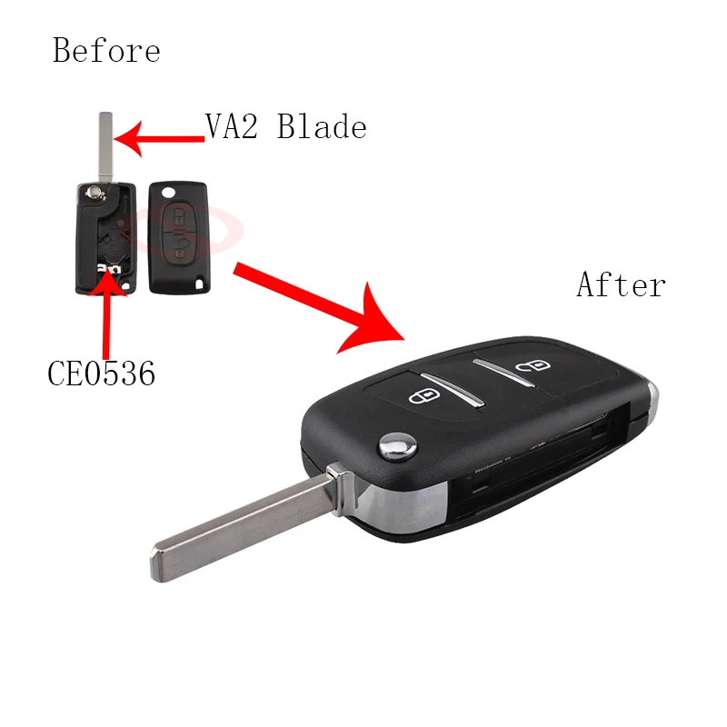 2 кнопки VA2 Blade CE0536 модель дистанционного ключа оболочки для Citroen C1 C2 C3 C4 C5 Berlingo; Picasso стиль ключей