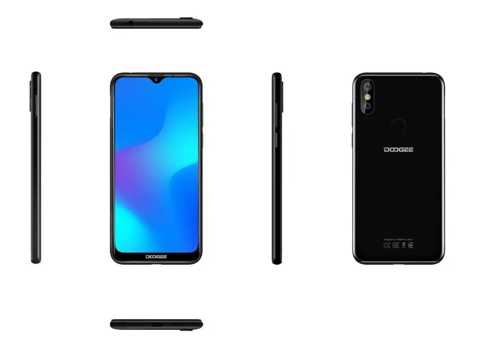 DOOGEE Y8 водонепроницаемый экран 6," FHD 19:9 смартфон MTK6739 3 ГБ 32 ГБ 3400 мАч Android 9,0 сканер отпечатков пальцев 4G мобильный телефон - Цвет: Black 3GB 32GB