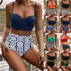 Бикини 2019 женские бикини с высокой талией купальники Swimuit Женские Ретро Beachewear купальники женский купальник сексуальное бикини для девушек