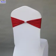 Темно-красный цвет Подвязка из спандекса для стула ленты для свадебных стульев с блестящими пряжка на ремешке в середине лайкра стрейч свадьба стул створки