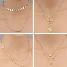 Tenande Простой стиль крест Луна сглаза сердце искусственный жемчуг цепь подвески ожерелья для женщин День святого Валентина подарки Bijoux