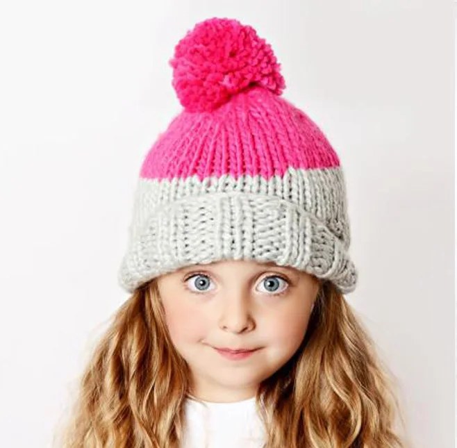 Newborn Cute Ball Pompom Winter Baby Hat Cap Kids Girl Boy Knitted Wool