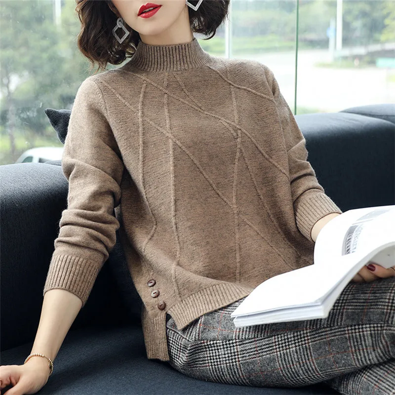 

Free shipping New Fashion Loose Style Women Spring Sweater Knitted Long Sleeve Outerwear Flower sweater Pullover female tops