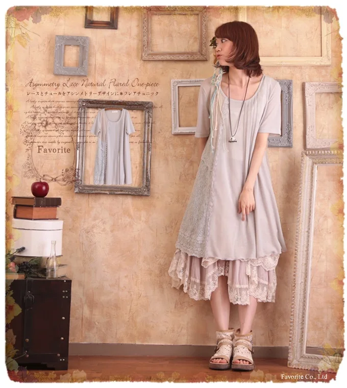 sweet lace patchwork loose cotton maxi linen vestidos tunique femme bohemian lolita hippie boho harajuku gothic