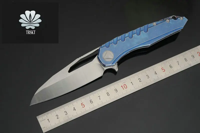 

Trskt Camping knife D2 Steel Satin Blade ,60HRC,Steel Handle Pocket Knife Hunting Survival Camping Knives Folding Outdoor Tool