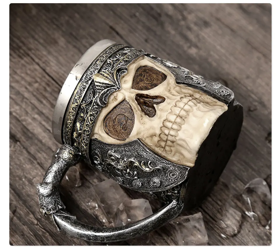 Personalized 3D Skull Mug Coffee Stainless Steel Double Wall Insulated Funny Creative Gift Halloween Christmas Gifts For Kids Men (8)
